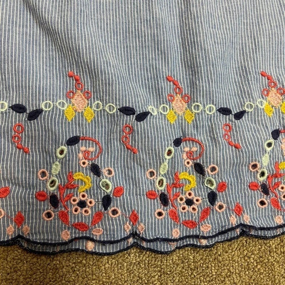 Gap Kids: Girls' Embroidered Blue / White Tank Top, Size XL